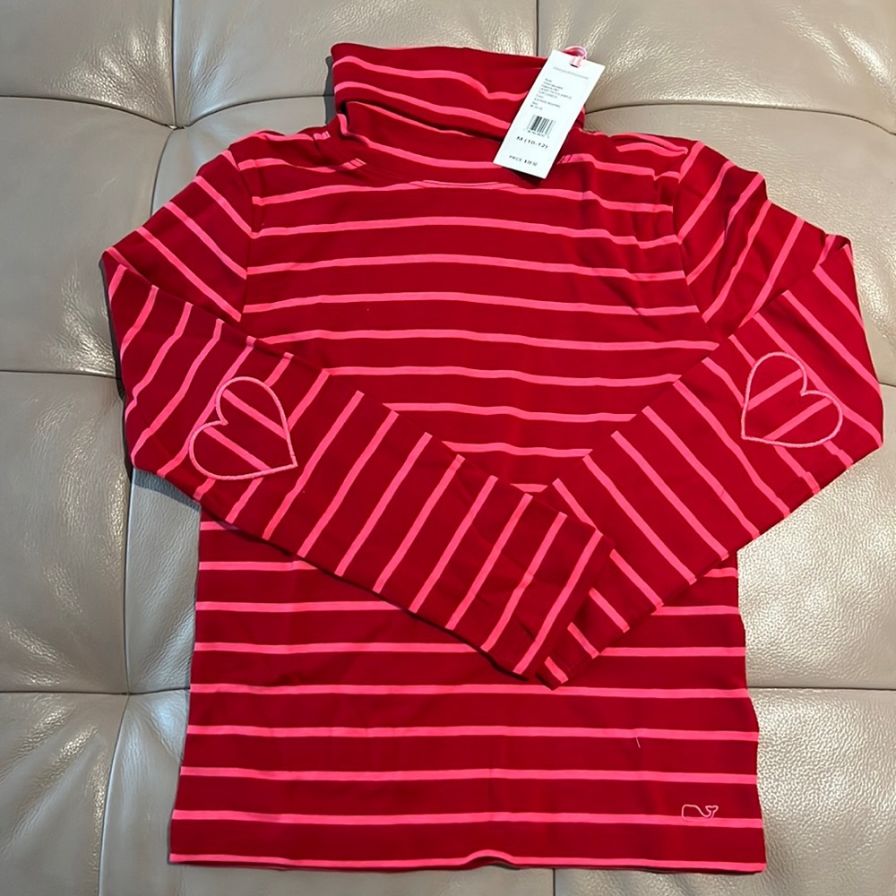 Vineyard Vines Girl Red Turtle Neck